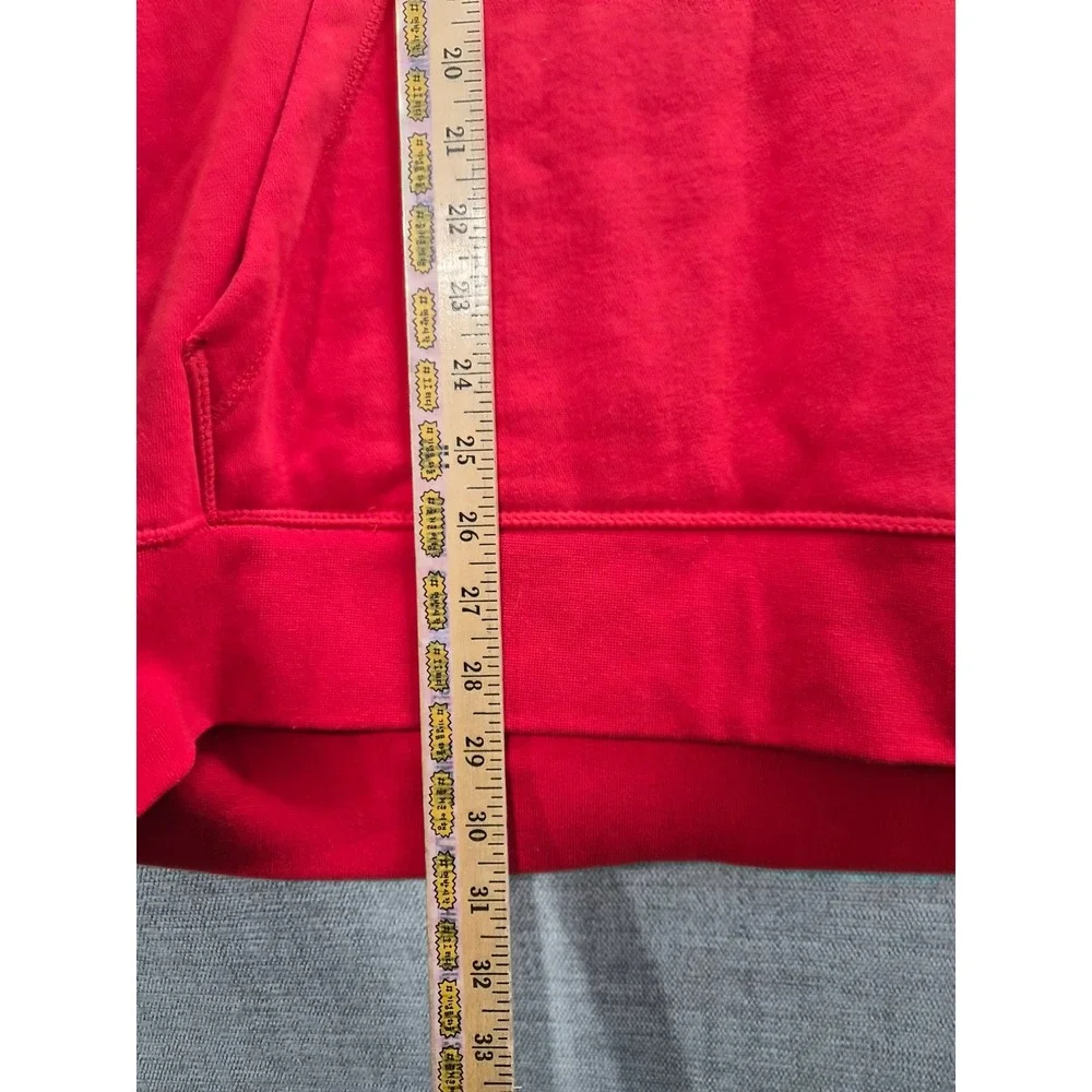 Reebok Oversized Hoodie Mens 3XL Red Graphic Print Cotton Fleece Lined Winter